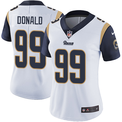 Nike Rams #99 Aaron Donald White Women's Stitched NFL Vapor Untouchable Limited Jersey
